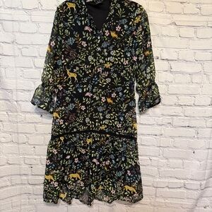 Disney Lion King Moda Floral Woodland Dress Small Cottagecore Whimsical